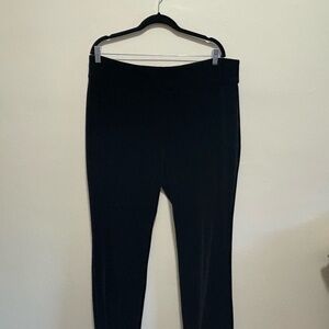 Elegant Black Velvet Women's Pants- Elastic Waist